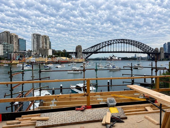 Termite barrier work on a Sydney Harbour building site