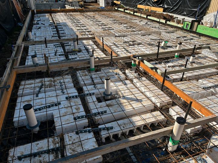 Slab formwork with collared service penetrations